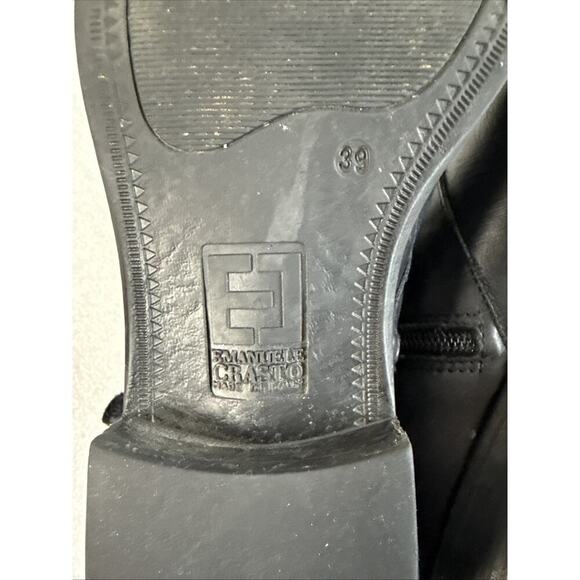 Emanuele Crasto boots Woman 39 EU 9 black Leather Double Buckle Italian Combat - Picture 12 of 14